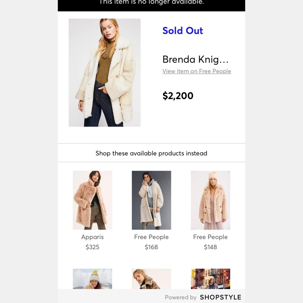 Free People x Brenda Knight Patchwork Sherpa Coat - Picture 3 of 8